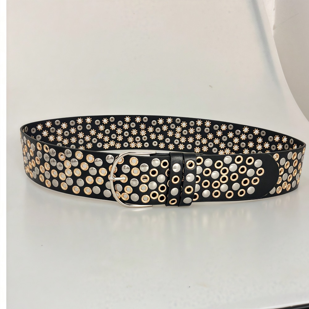 Streetwear Brand Belts - Punk Hollow Eyelet Rivet Belt Trendy