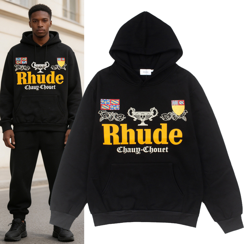Streetwear Brand Hoodies - Streetwear Brand RHUDE Badge Letter Print