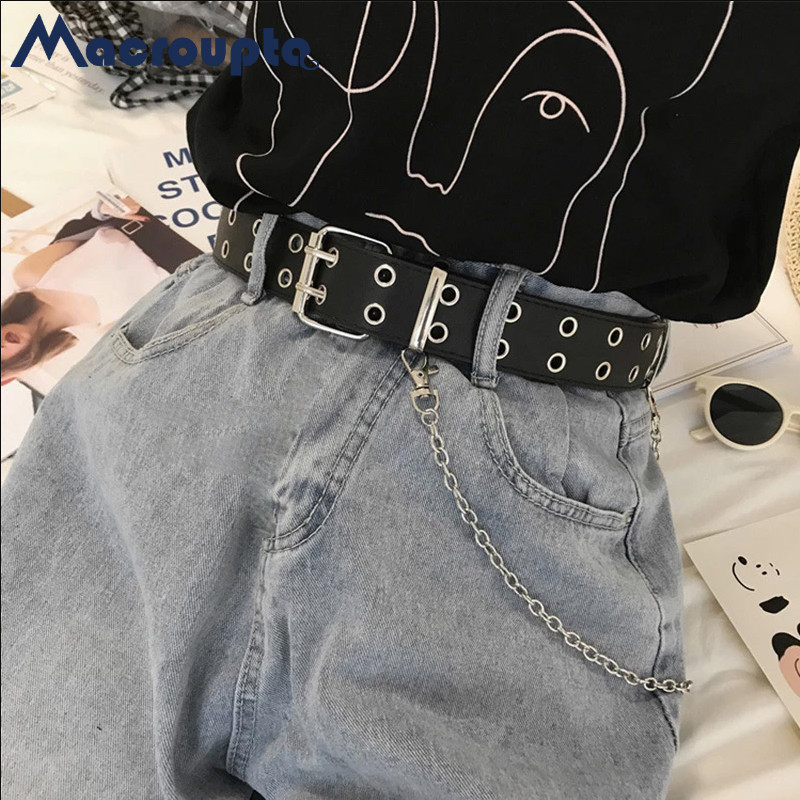Streetwear Brand Belts - Women Punk Goth Belts Brand Leather