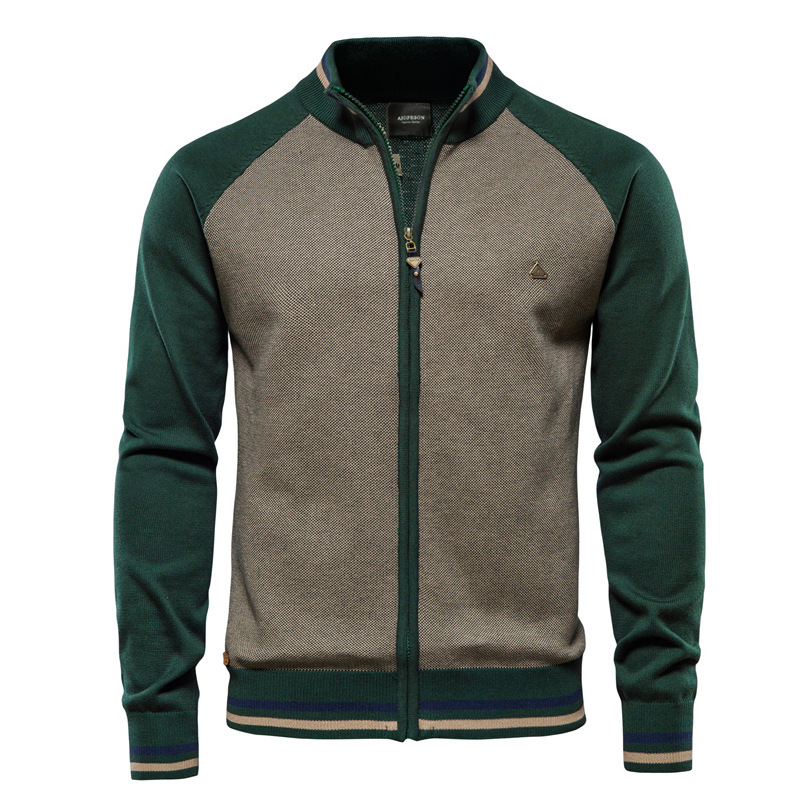 Streetwear Brand England - Spliced Cardigan Men Streetwear Casual High