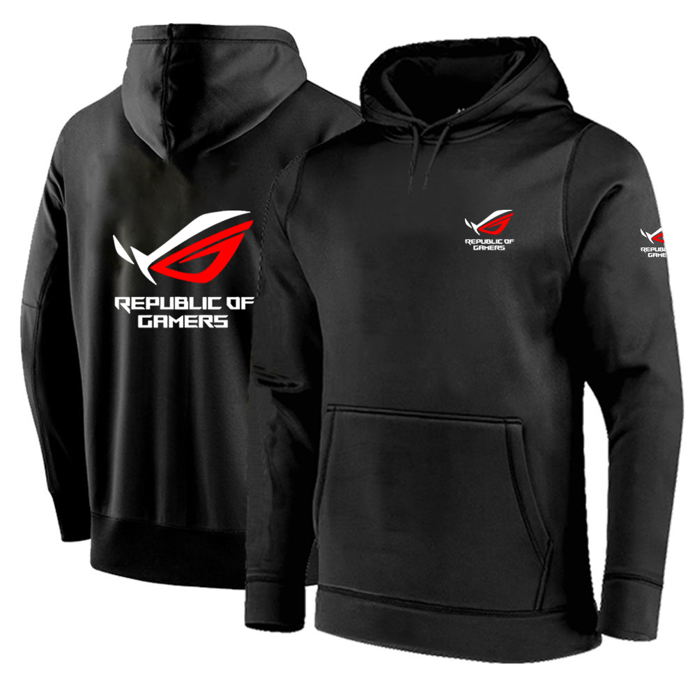Streetwear Brand Hoodies - Solid Color Men ROG Republic Of