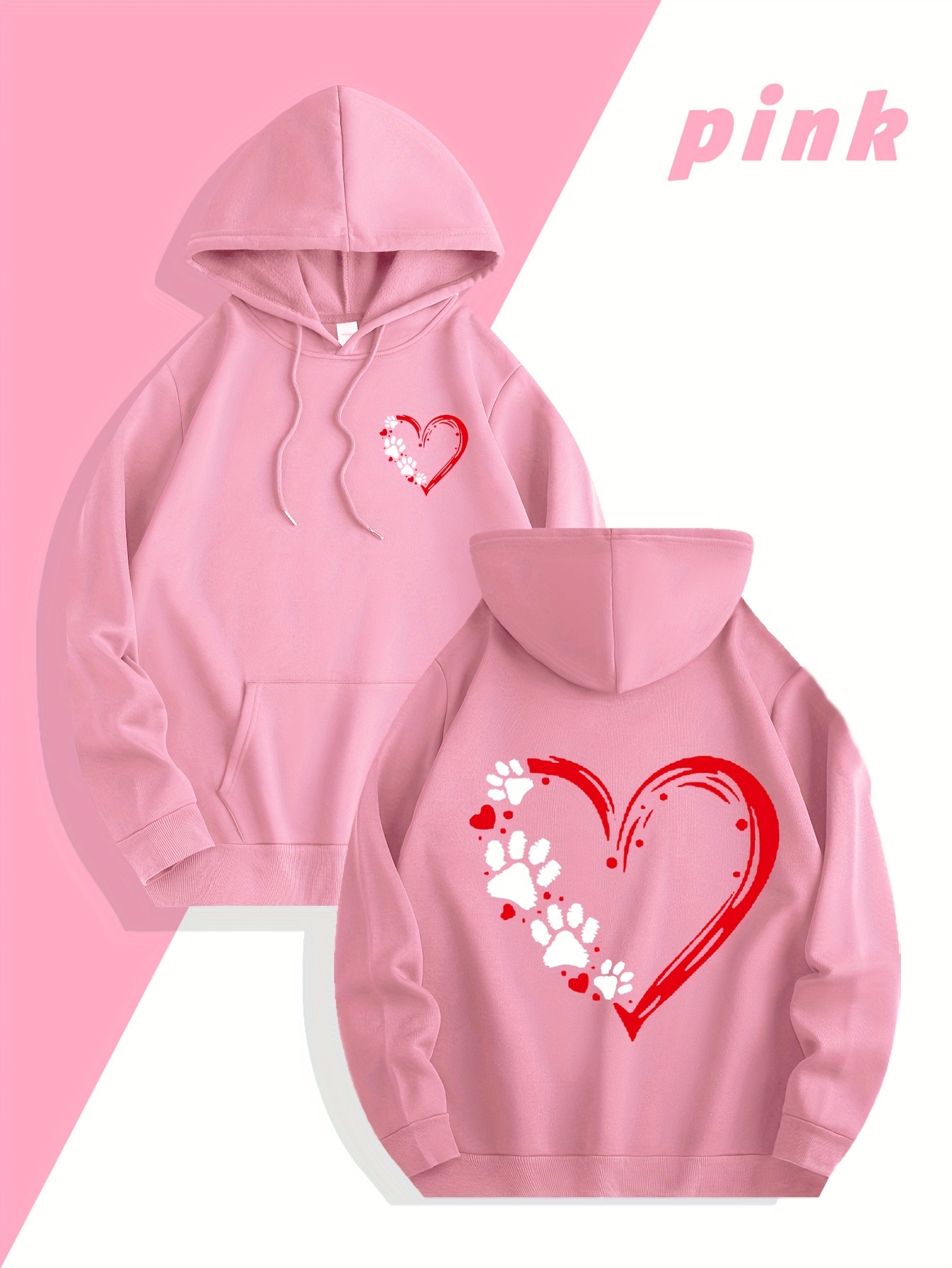 Streetwear Brand Hoodies - Autumn/Winter Streetwear Brand Heart Print Men's