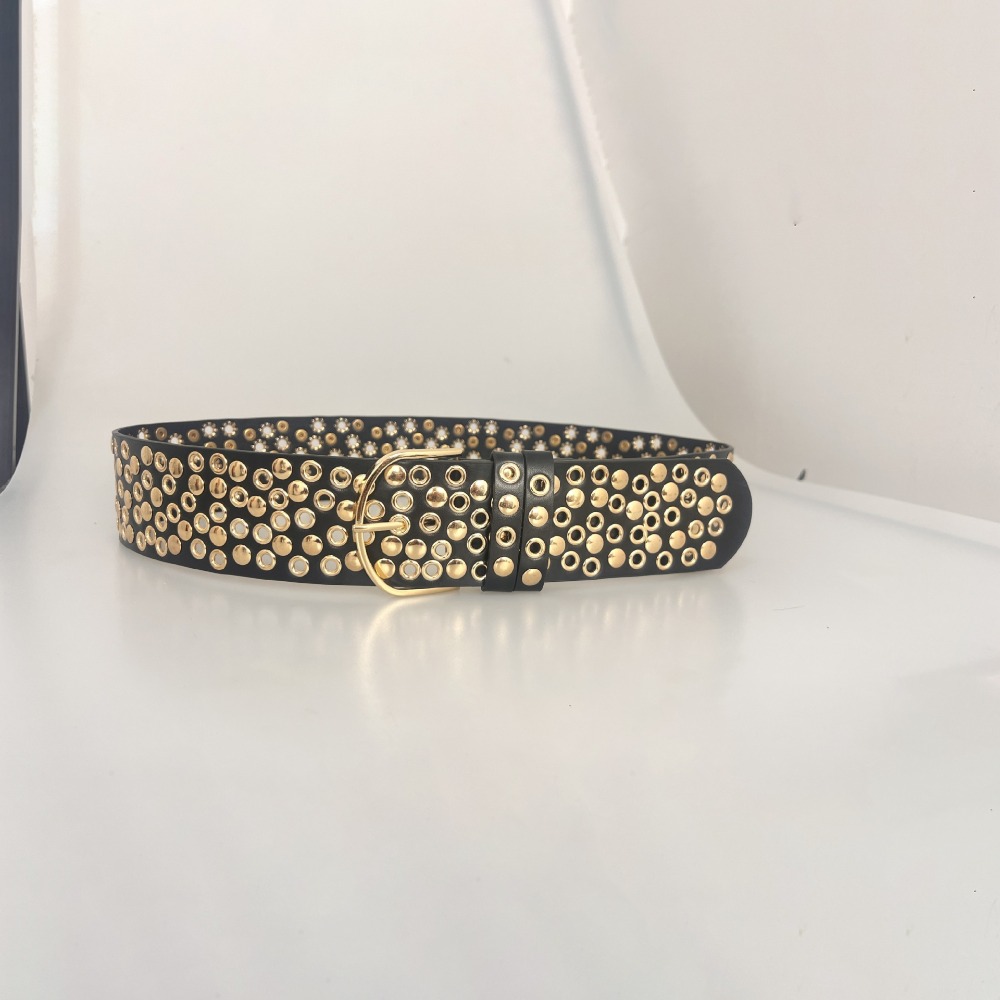 Streetwear Brand Belts - Punk Hollow Eyelet Rivet Belt Luxury