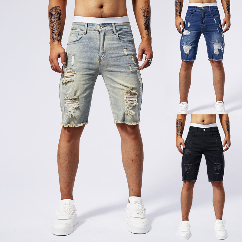 2025 Summer New Men's Ripped D - Brand Of Streetwear 评论和价格