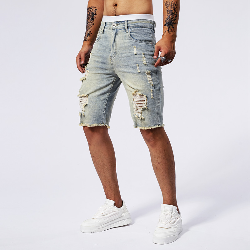 2025 Summer New Men's Ripped D - Brand Of Streetwear 评论和价格