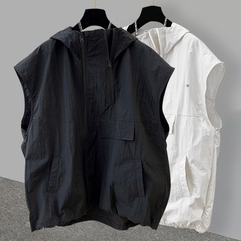 Ice Silk Zipper Hoodie Vest Me - Streetwear Brand Hoodies 评论和价格