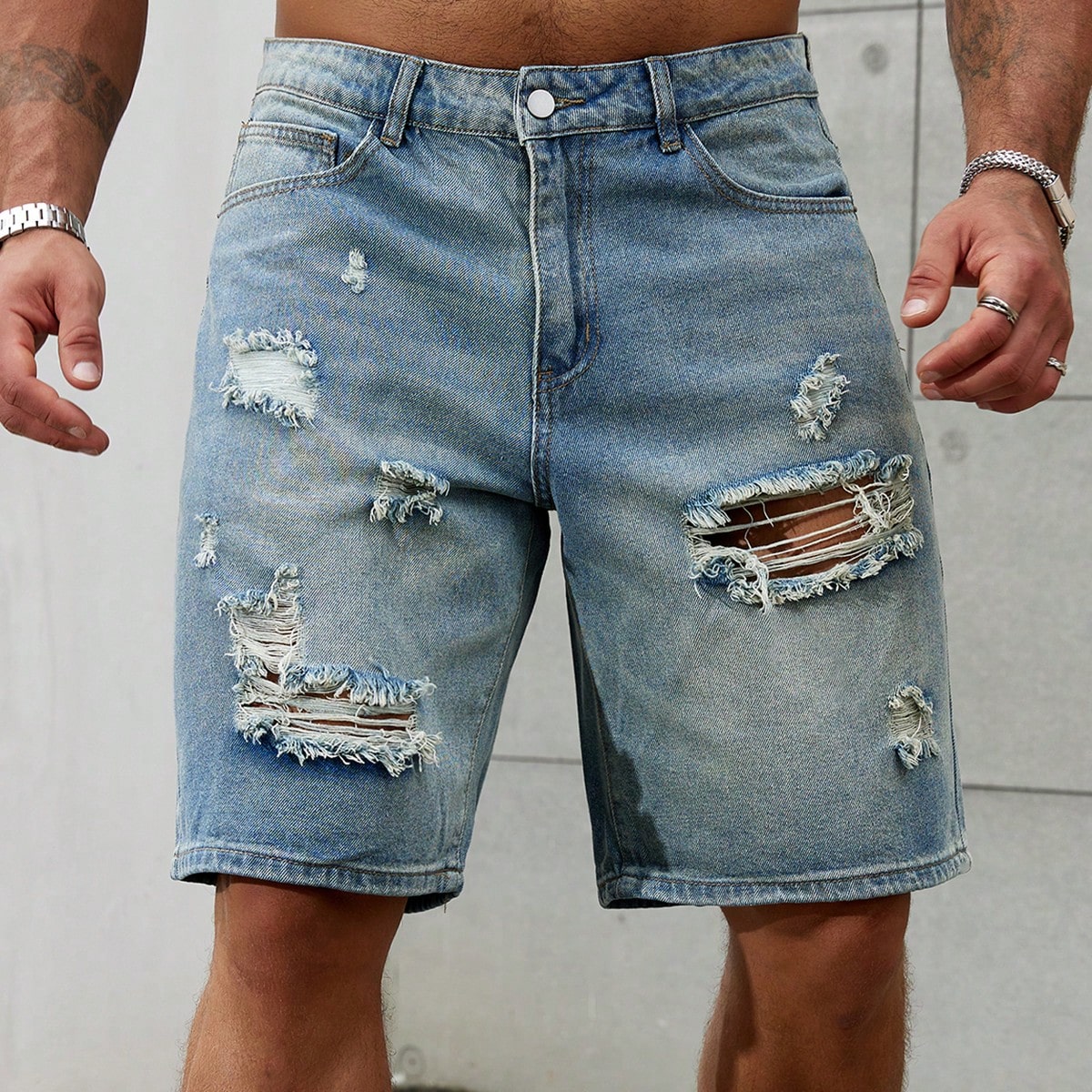 New Fashion Mens Ripped Short  - Brand Of Streetwear 评论和价格